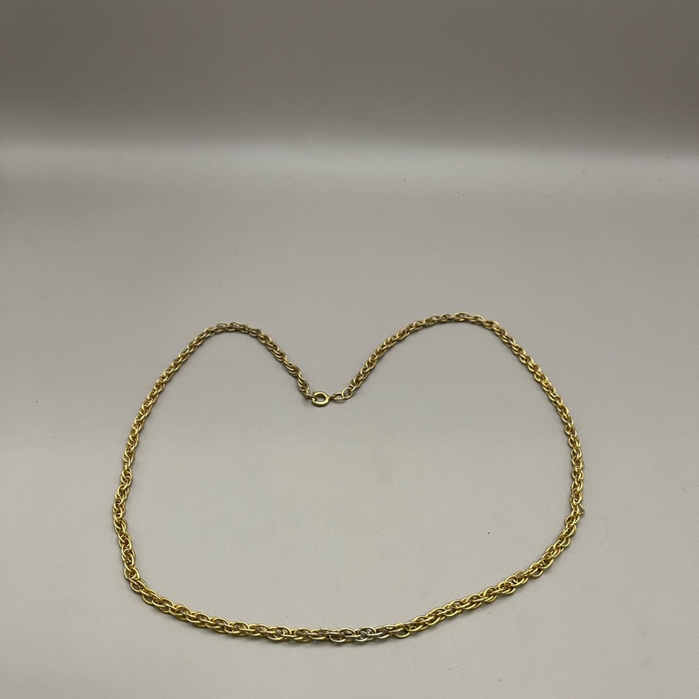 Gold Rope Chain Necklace with Twisted Design - Picture 2 of 2
